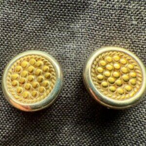 Anna Beck Medium Classic Circle Studs - Two Tone